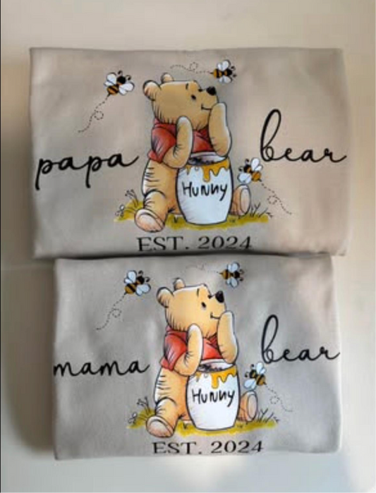 Matching family pooh bear sweatshirts