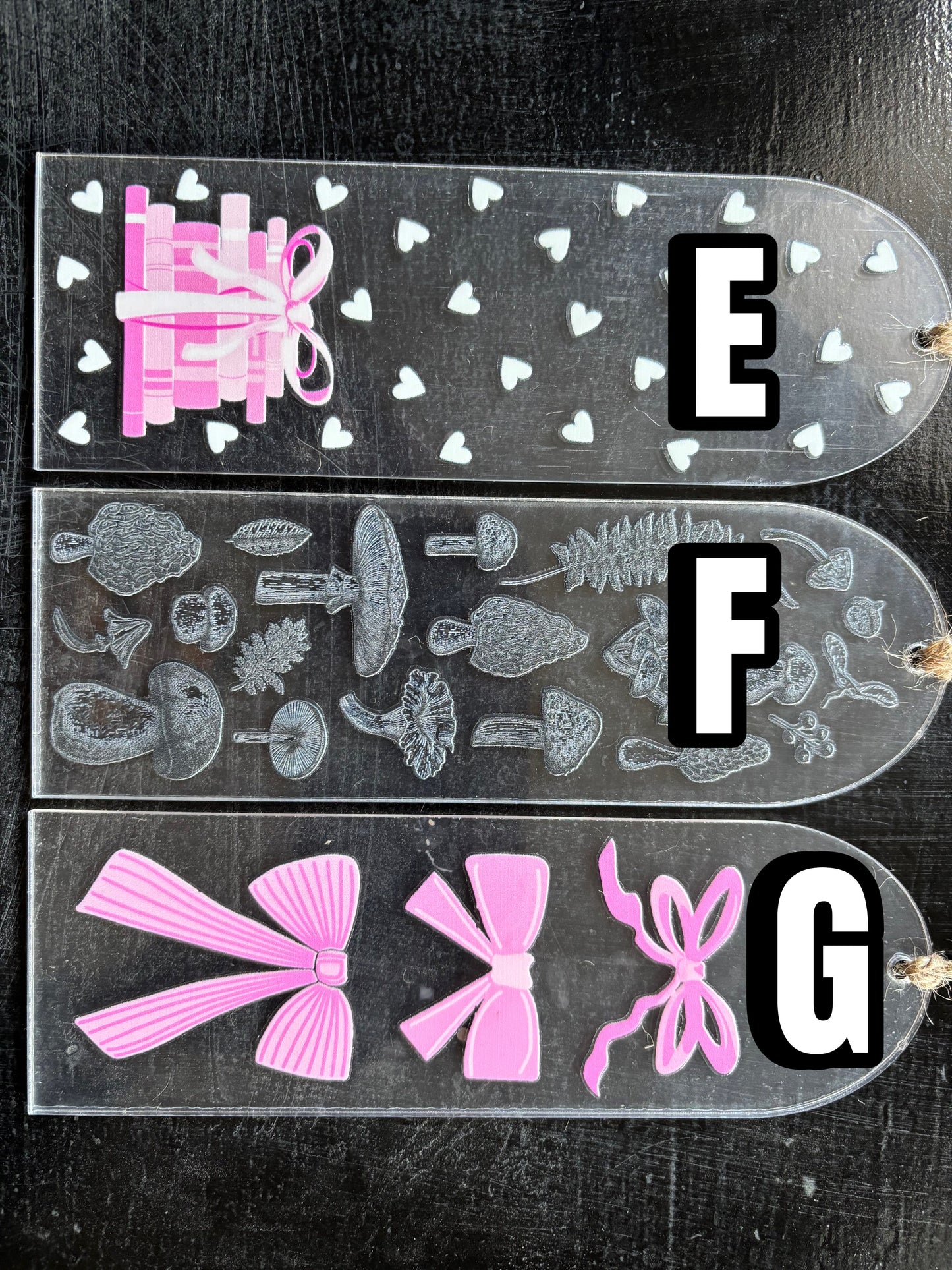 Handmade acrylic bookmarks