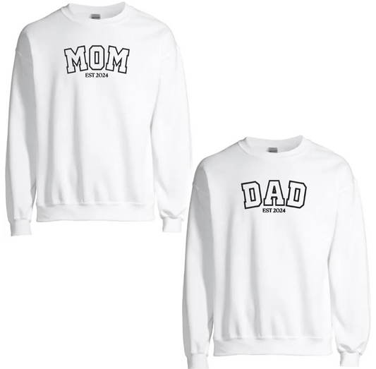 Mom and dad embroidered set